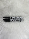 Cow Sharpie S-Gel Personalized Epoxy Glitter Black Ink Pen with Grip: Refillable