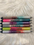 Four Color Ombra Personalized Epoxy Glitter Black Ink Pen: Refillable