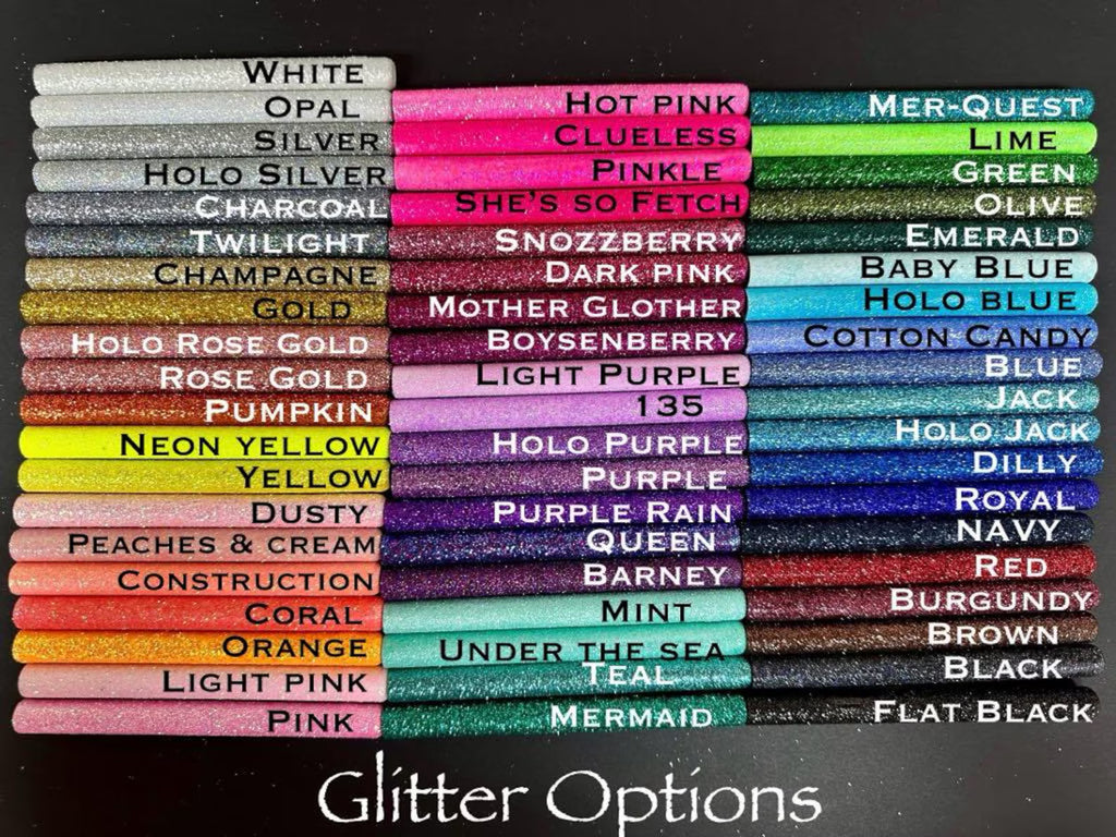 Personalized Epoxy Glitter Black Ink Pen: Refillable