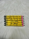 Teachers Personalized Epoxy Glitter Black Ink Pen: Refillable